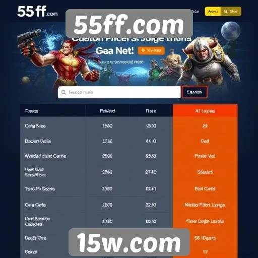 Comparação de 55ff com outros sites de jogos